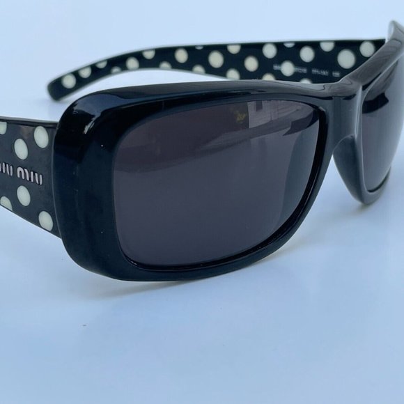 Miu Miu Accessories - Miu Miu Women Sunglasses Polarized Eye Wear Black W/ White Dots SMU16F 57[]15